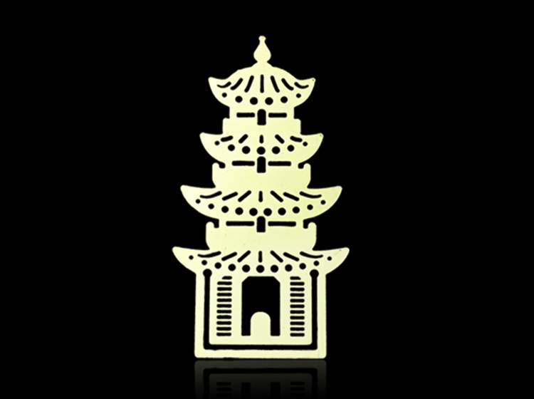 金属书签logo黄铜中国风书夹学生文创礼物刻字毕业纪念品