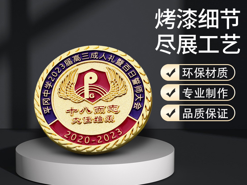 电镀双色工艺金属徽章工厂定制学校社团纪念礼品胸针烤漆上色胸章
