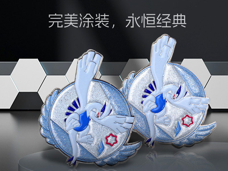 锌合金撒粉属徽章定制烤漆学校校徽活动珐琅徽章胸章定做司徽制作