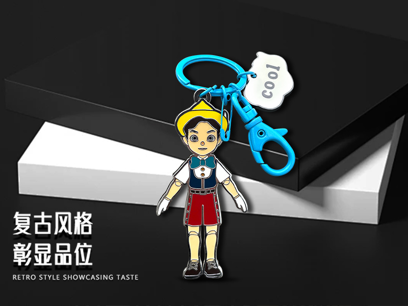 烤漆上色滴胶工艺来图来样定制动漫ip形象衍生品仿珐琅金属钥匙扣